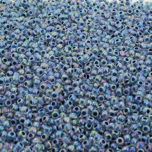 Toho Size 11 Seed Beads 10g - Rainbow Crystal/Capri Lined