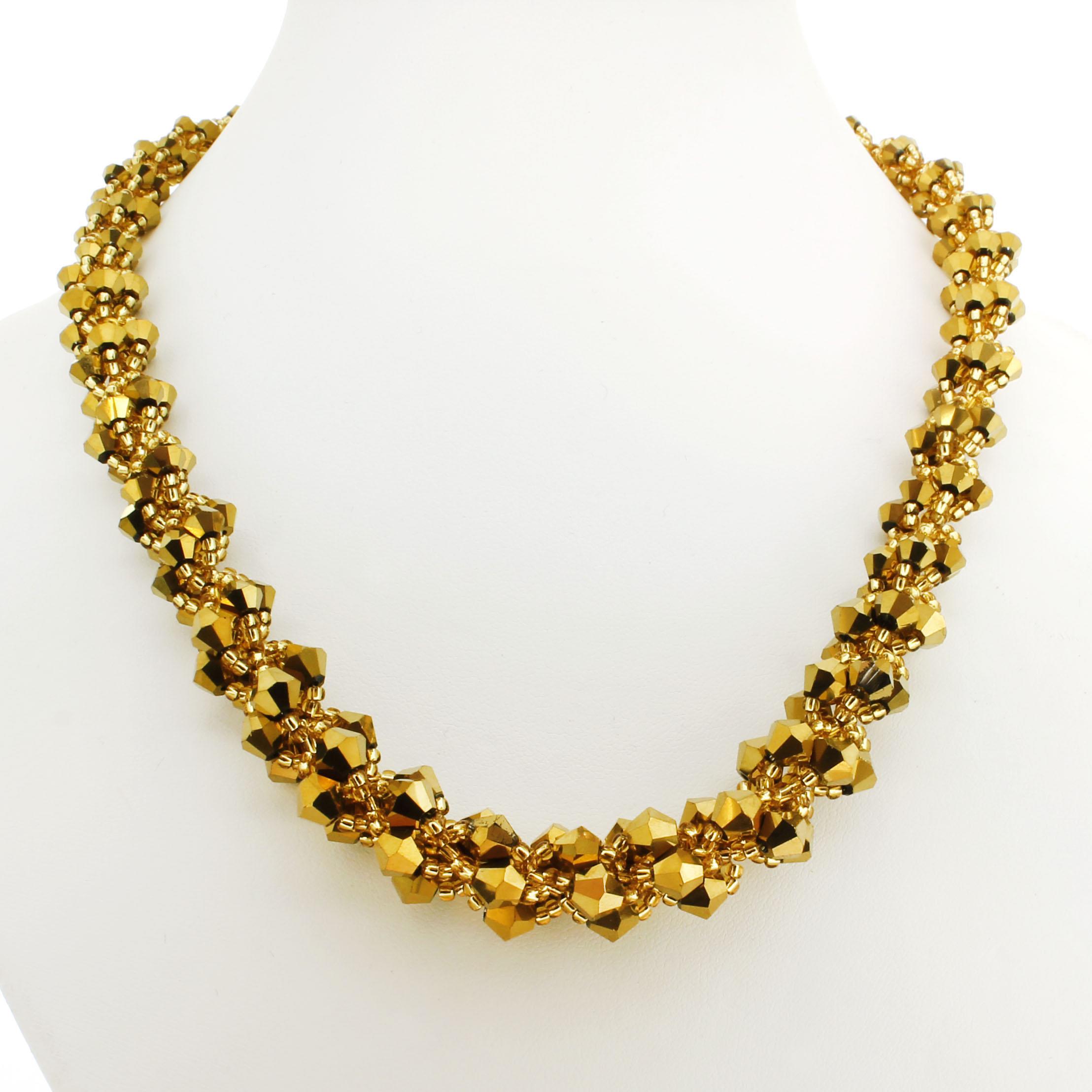 Crystal Spiral Necklace Bead Pack - Gold Plate