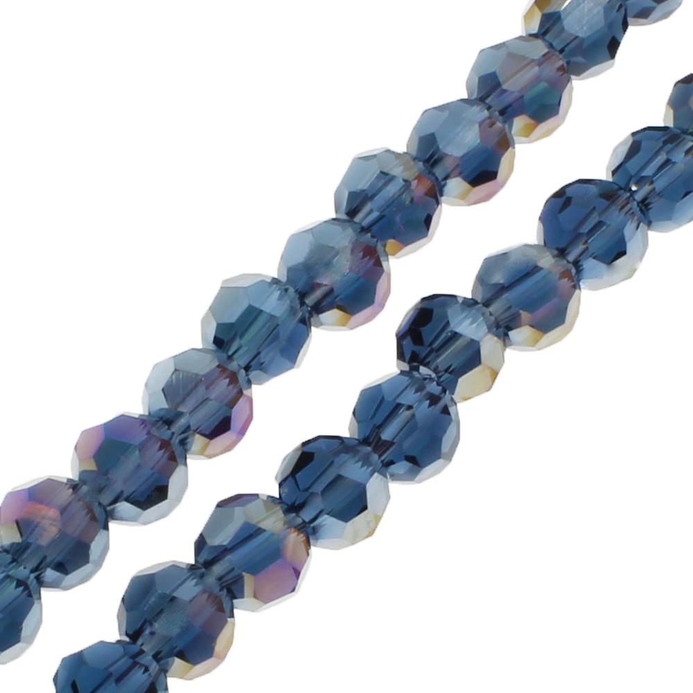 Crystal Round Beads 4mm - Denim Sparkle