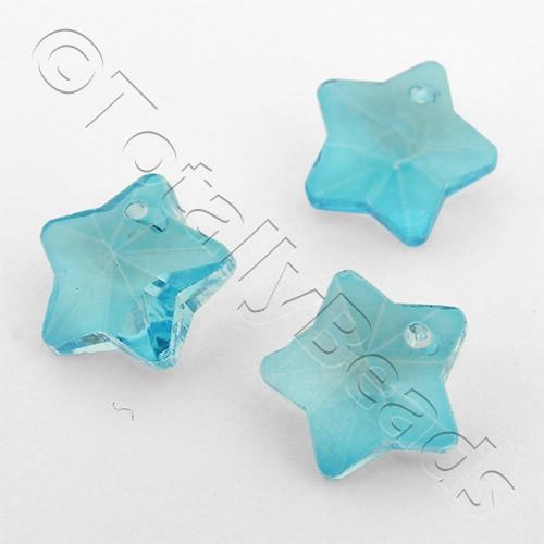 Crystal Charm Star 10mm - Turquoise 10pcs