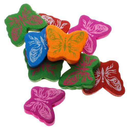 Childrens Wooden Bead - Fancy Butterfly