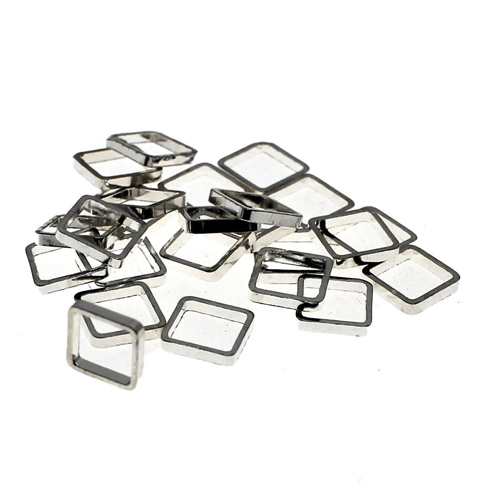 Square Shaped Spacer Ring Silver Plated - 6 x 0.5mm - 2g