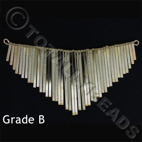 Graduated Fan - Flat Patterned Gold 14cm - GRADE B