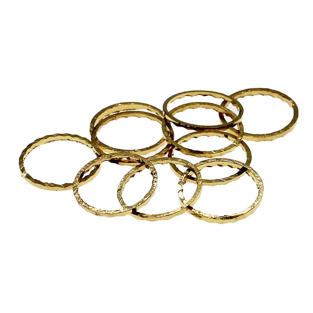Geometric Circle Gold Plated Rings - 10 x 0.5mm - 4g