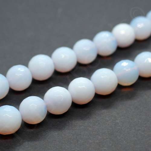 Opal Lilac Faceted Round Beads - 11mm