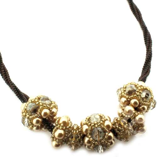 Erudite Large Crystal Beaded Beads light gold jewelry making kit — DIY set with beads and instructions for creating handmade jewelry