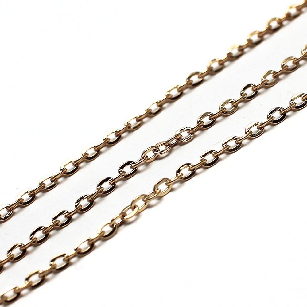 Chain Champagne Plated - Flat Oval 2x3mm 1metre