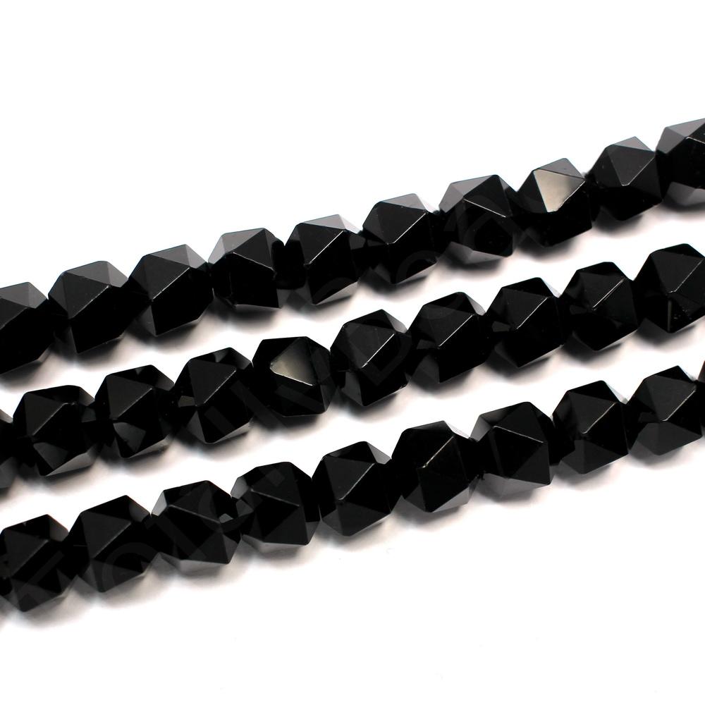 Synthetic Onyx Faceted Nugget 6mm