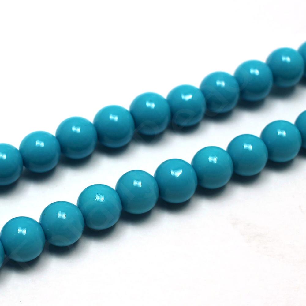 Opaque Glass Round Beads 8mm - Blue