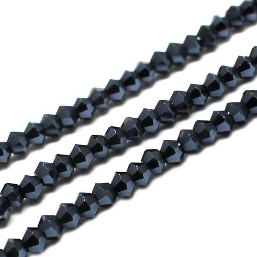 3mm crystal bicone beads hematite — faceted for jewelry making and beadwork