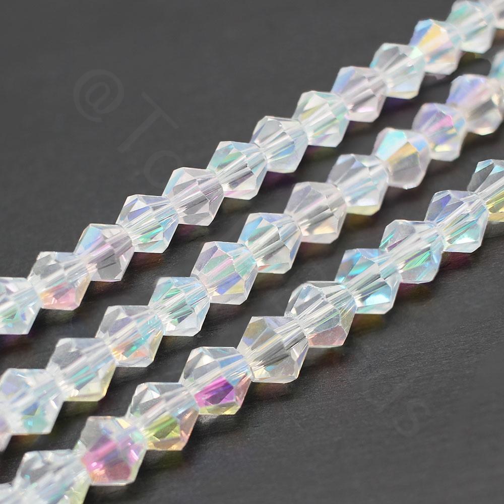 Premium Crystal 6mm Bicone Beads - Crystal Half AB