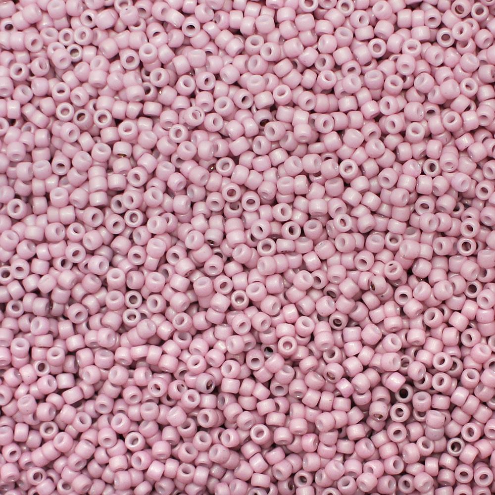Toho Size 15 Seed Beads 10g - Opaque Pastel Frosted Plum