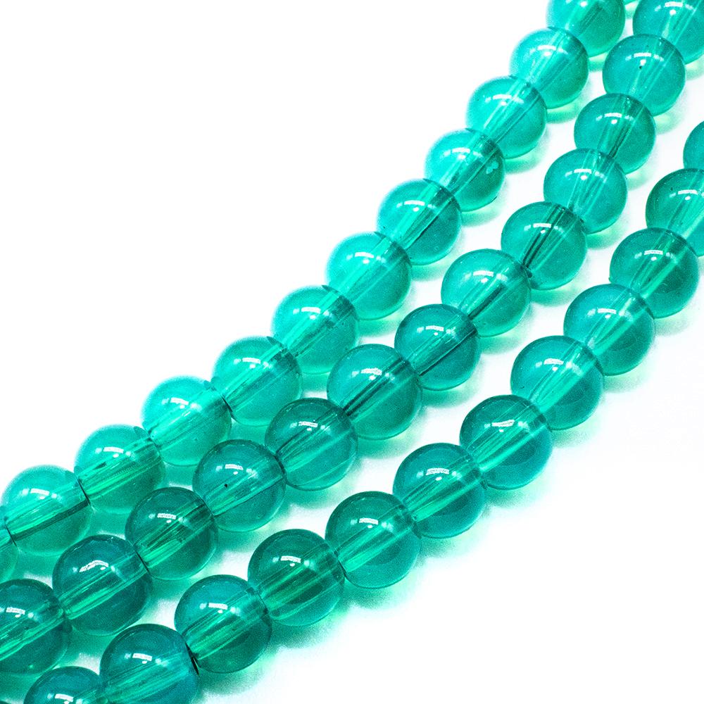 Milky Glass Beads 6mm - Teal