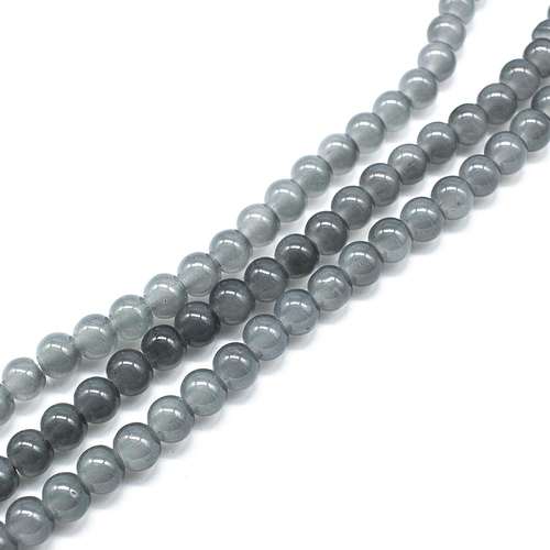 Milky Glass Beads 8mm - Opal Grey