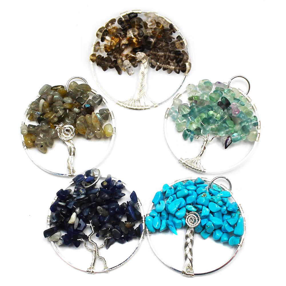 Tree Of Life Gemstone Wire Pendants Silver Makes