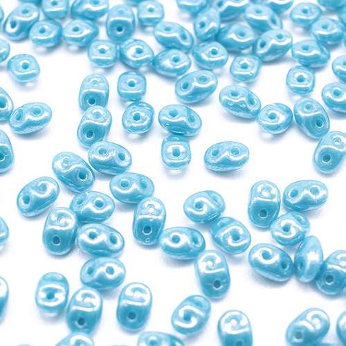 10g Czech glass Rulla beads luster dark turquoise — two-hole beads for jewelry making and bead weaving