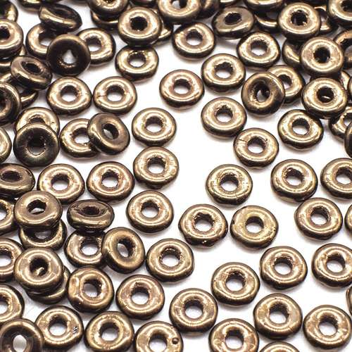 4mm Czech glass glass beads ring 4mm 5g 180pcs - dark bronze — pack of 5, high-quality two-hole beads ideal for jewelry making, bead weav…