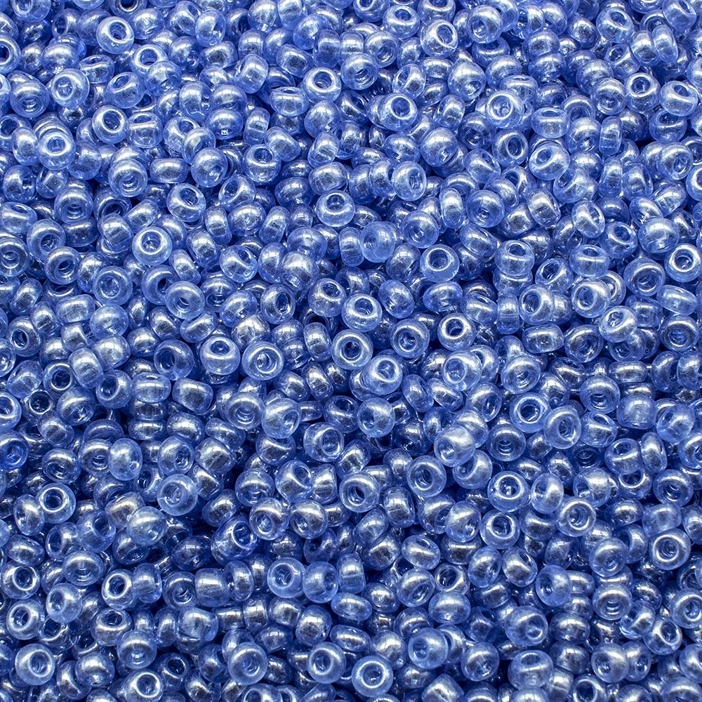 FGB Seed Beads Size 12 Trans Azure Blue - 50g