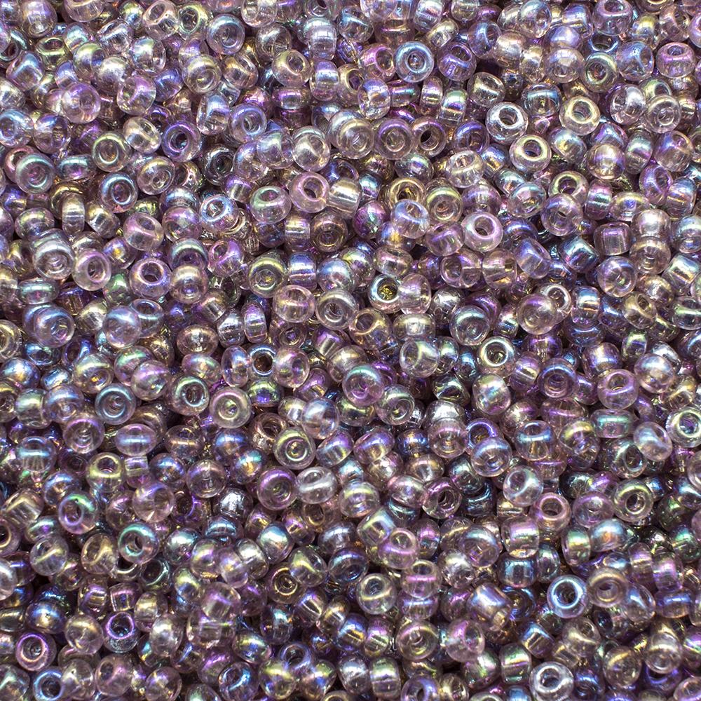 FGB Seed Beads Size 12 Trans Rain Iris Rose - 50g