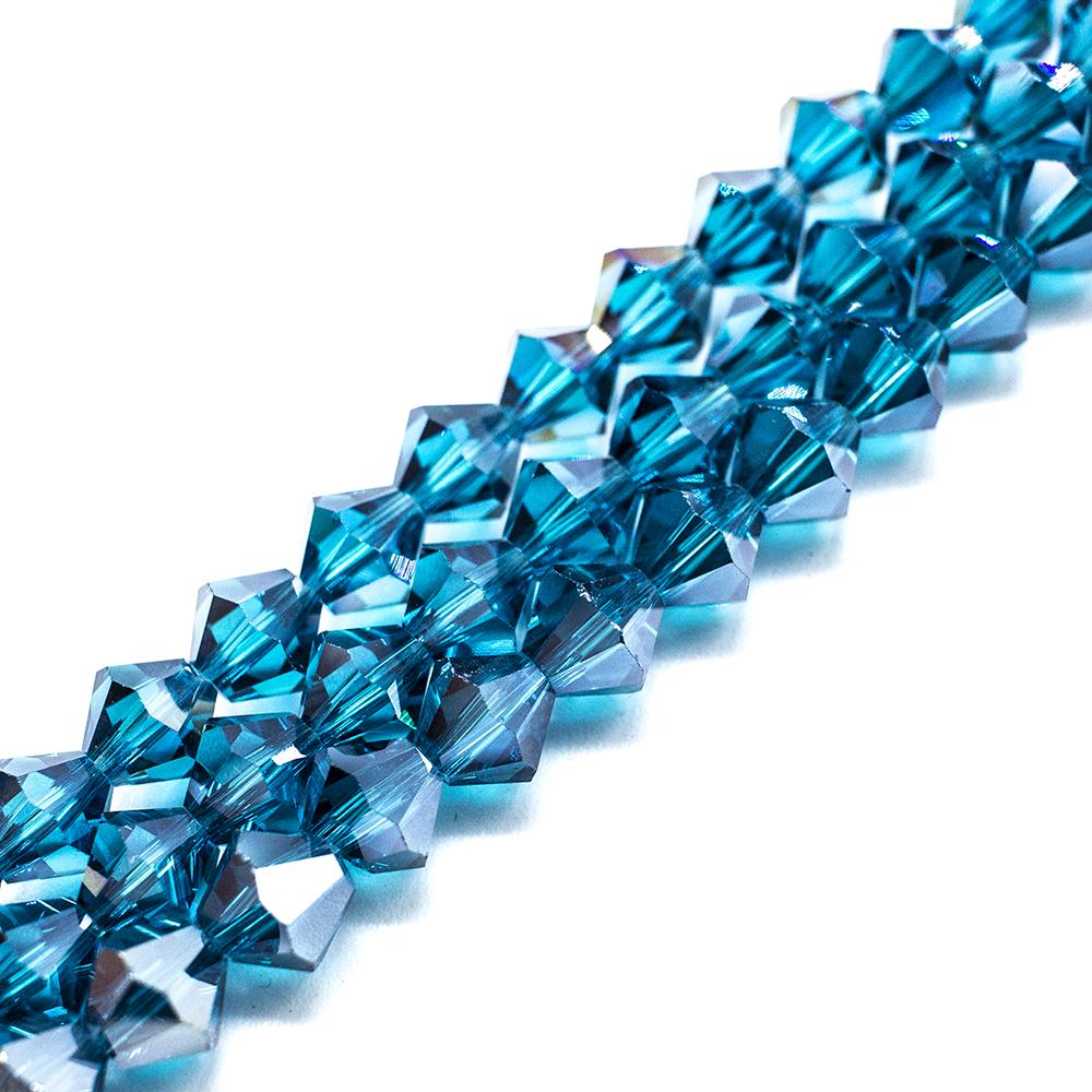 Premium Crystal 8mm Bicone Beads - Dark Turquoise AB