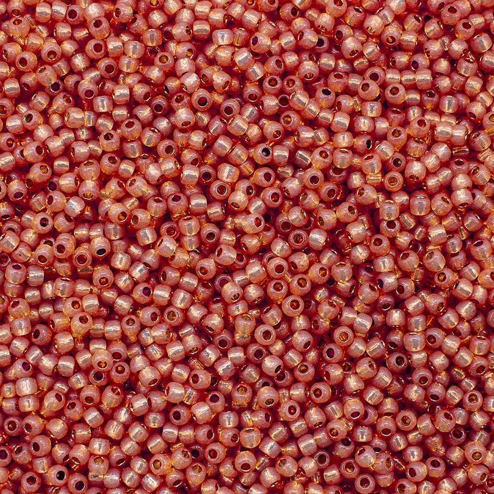 Toho Size 11 Seed Beads 10g - PF Silver Line Milky Grapefruit