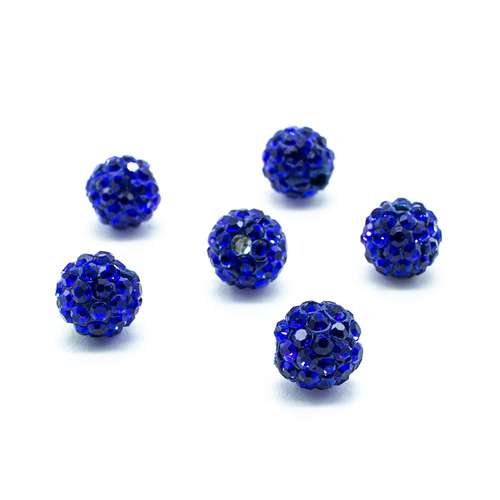 Shamballa Bead 8mm Round - Royal Blue 1pc
