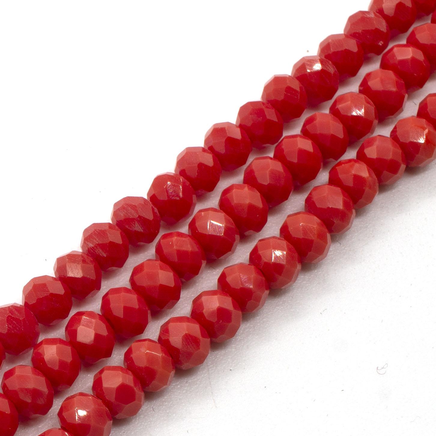 Crystal Rondelle 3x4mm - Coral