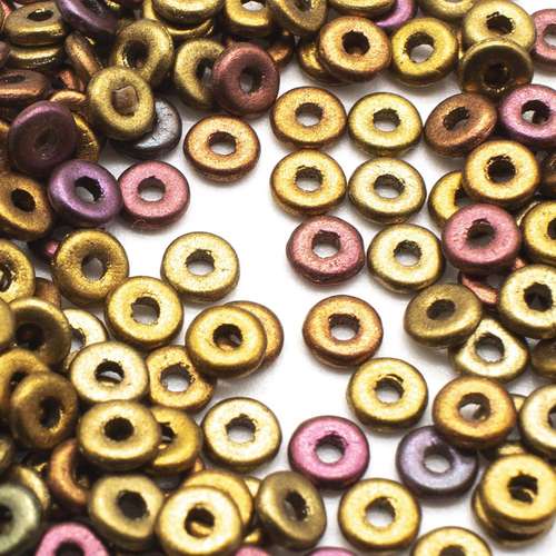 4mm Czech glass glass beads ring 4mm 5g 180pcs - bronze rainbow a — pack of 5, high-quality two-hole beads ideal for jewelry making, bead…