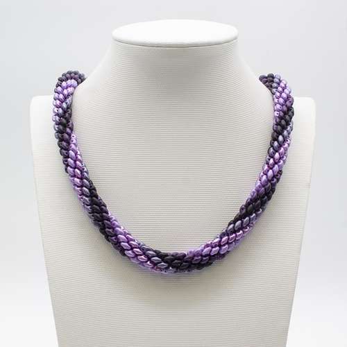 SuperDuo Spiral Jewellery Purples jewelry making kit — DIY set with beads and instructions for creating handmade jewelry