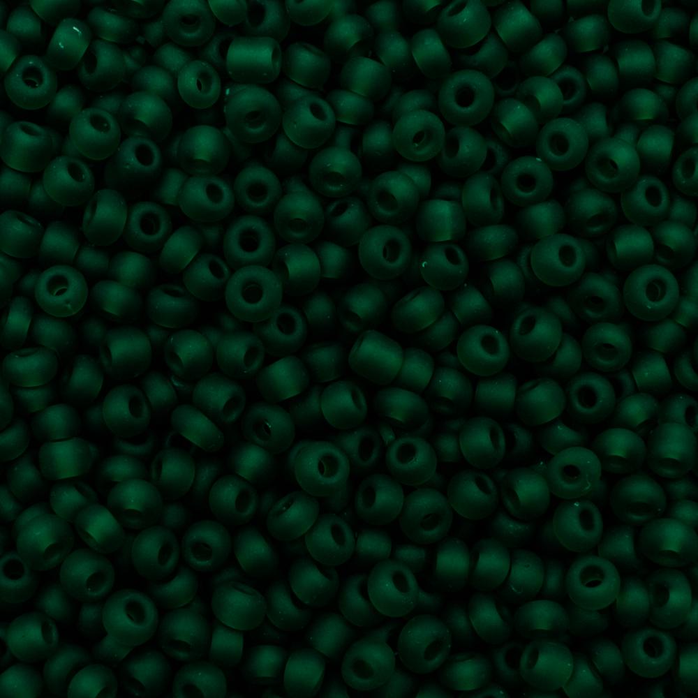 FGB Seed Bead Size 8 - Frosted Dk Green 50g