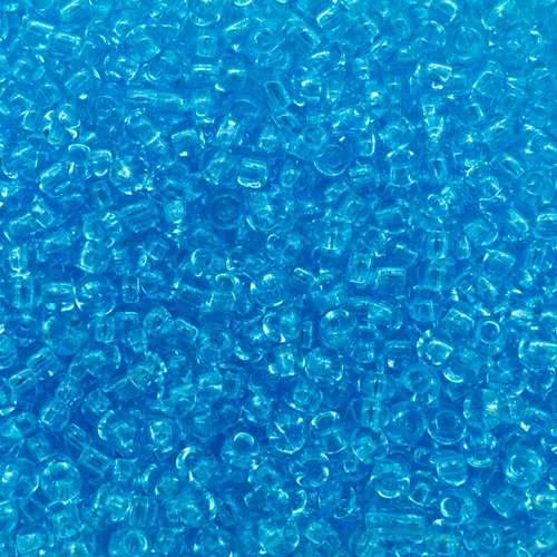 size 8 FGB glass seed beads transparent powder blue — 50g pack, ideal for bead weaving, embroidery, and jewelry making