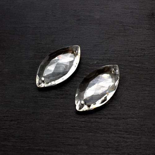 Glass Clear Large Diamond 32x17mm