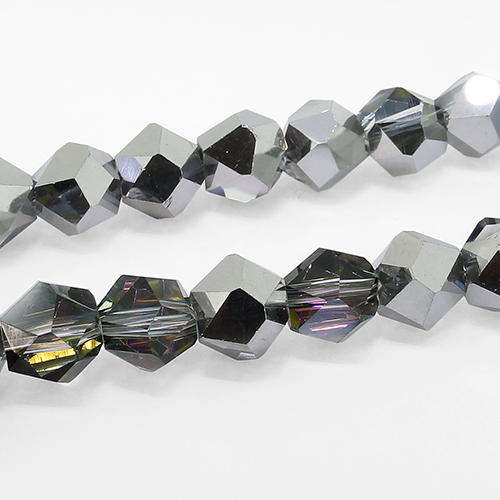 8mm crystal beads black shadow — faceted for jewelry making and beadwork