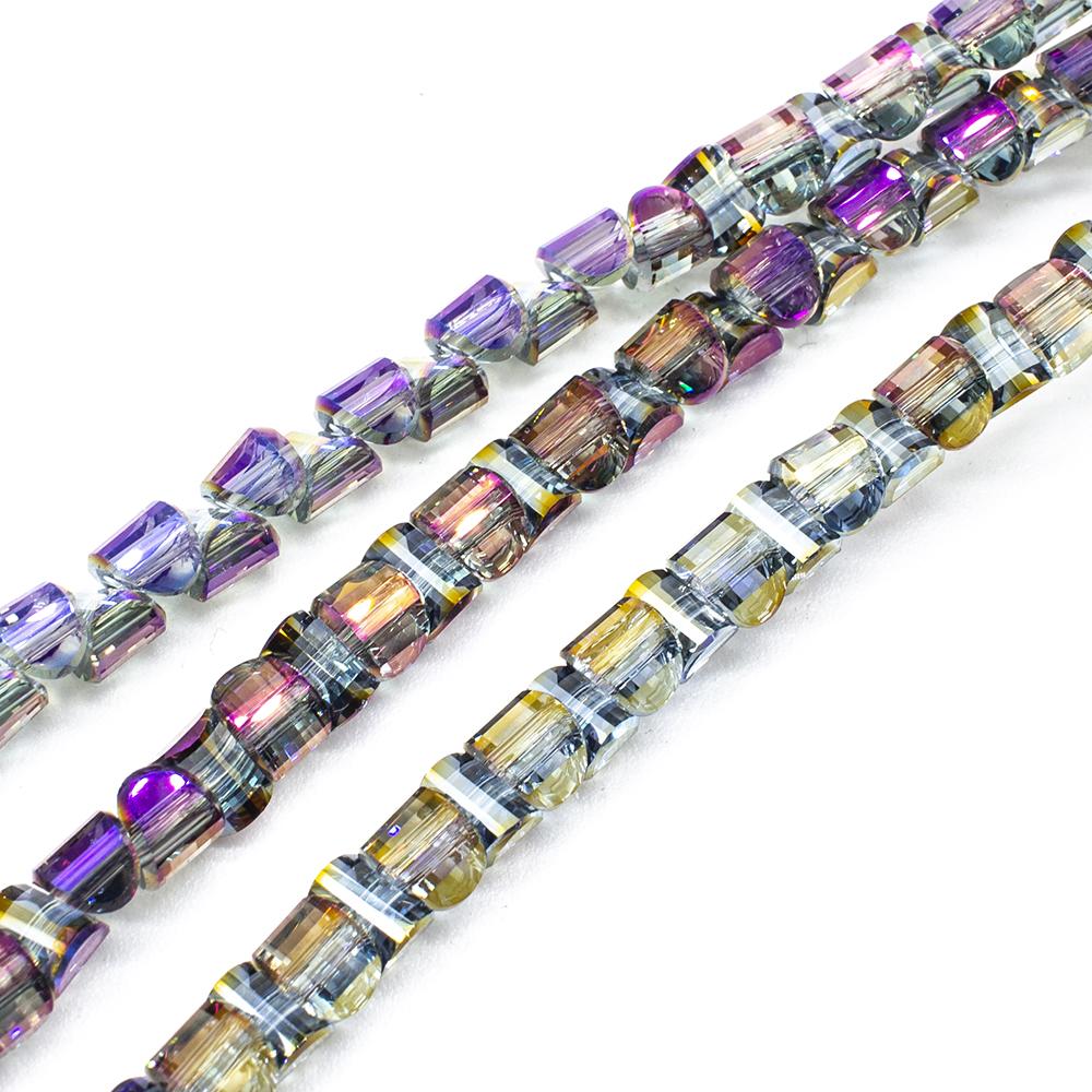 Crystal Saddle Beads 6mm 60pcs - Clear Rainbow