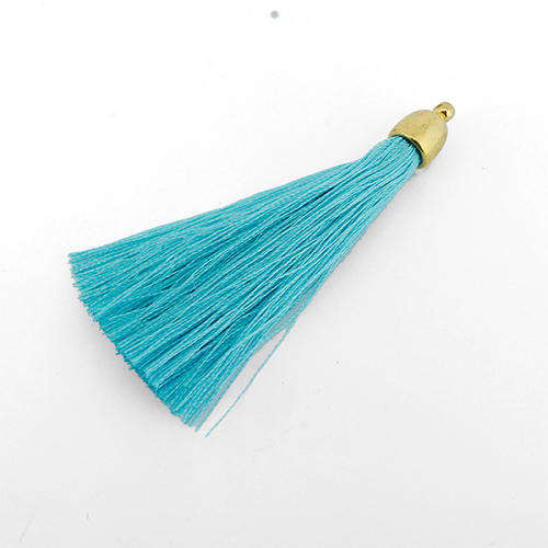 Gold Tassel - Aqua