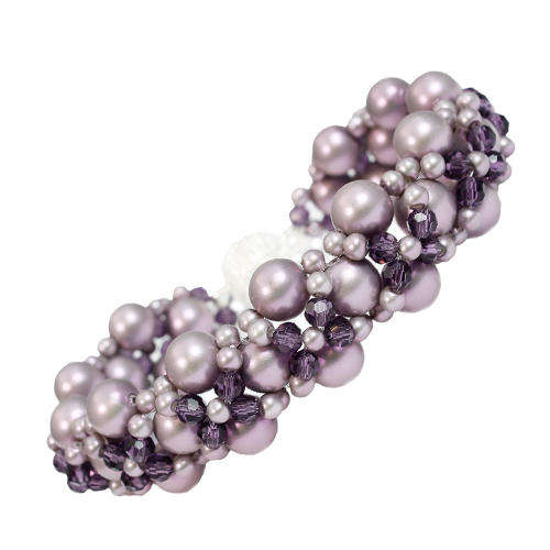 Satin Victoria Bracelet Kit amethyst bracelet making kit — DIY set with beads and instructions for creating handmade jewelry