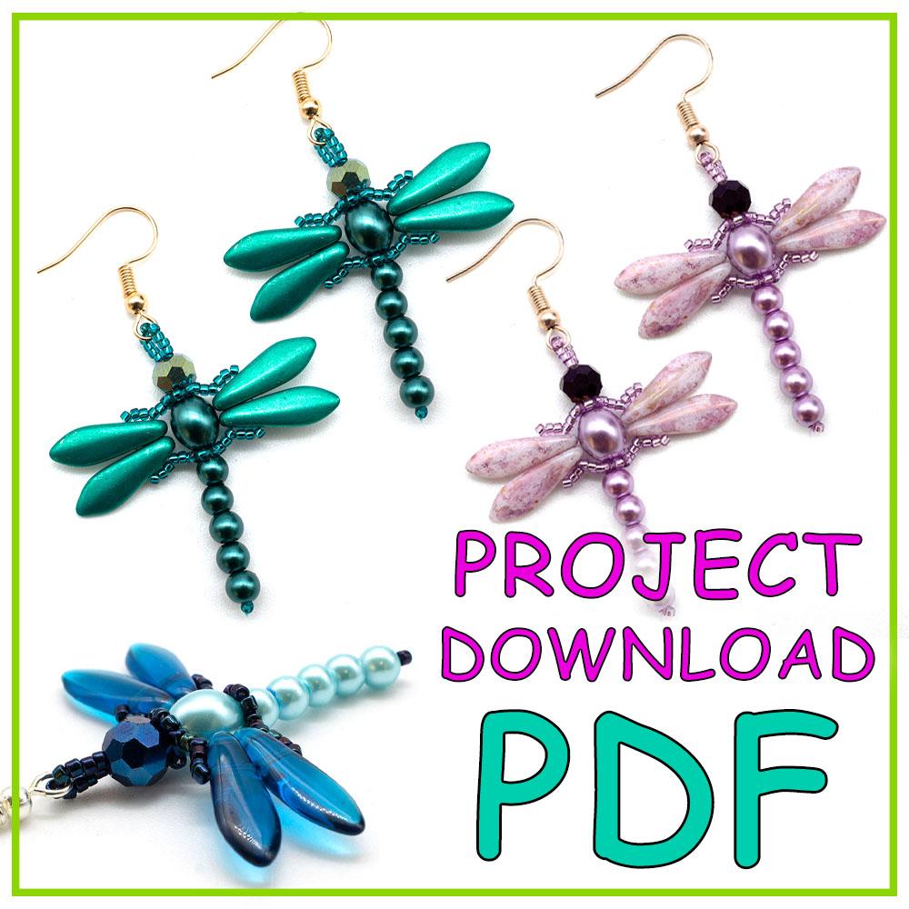 Dragonfly Earrings Project Download - PDF Instructions