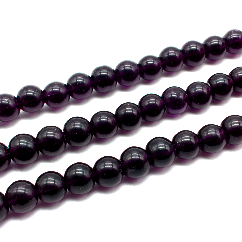 Glass Beads Round 12mm - Dark Purple
