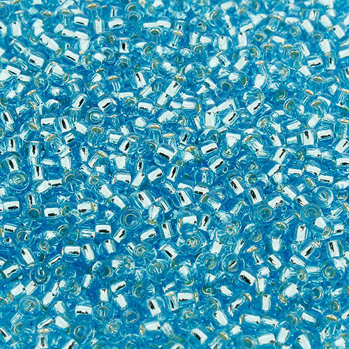 Toho Size 11 Seed Beads 10g - Silver Lined Aquamarine