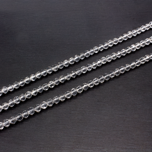 Glass Facet Round  beads 5mm - Clear