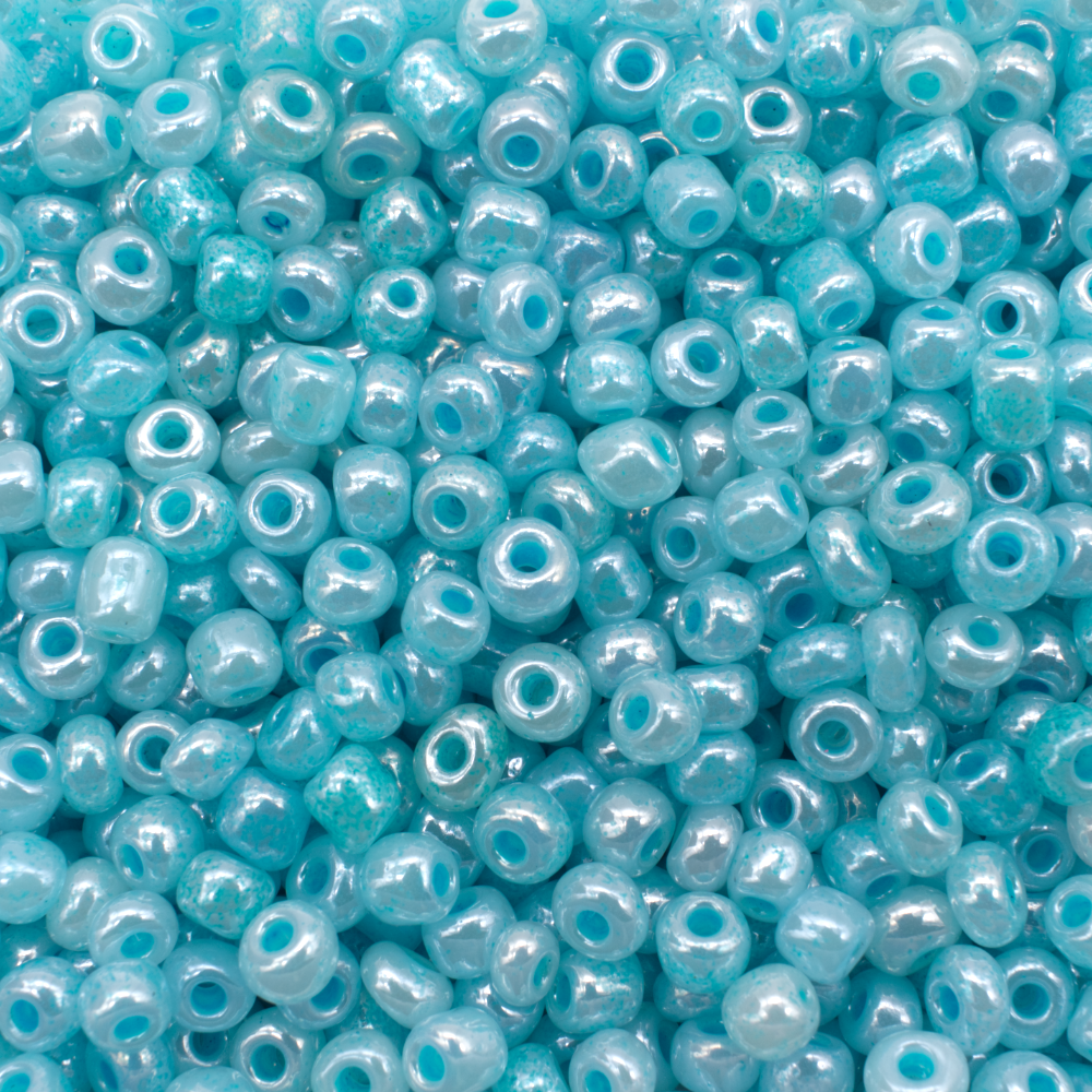 Seed Beads Pearl Shine Turquoise - Size 6 100g