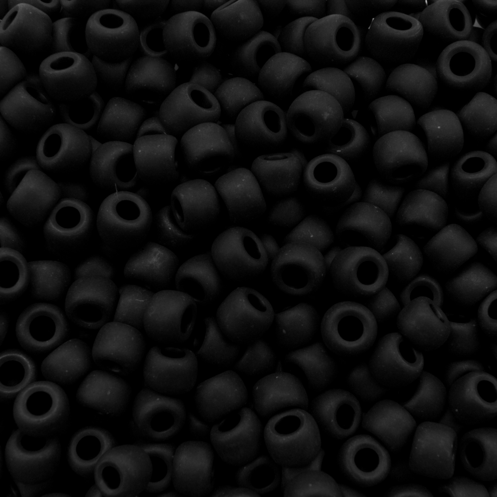 Toho Size 3 Seed Beads 10g - Opaque Frosted Black