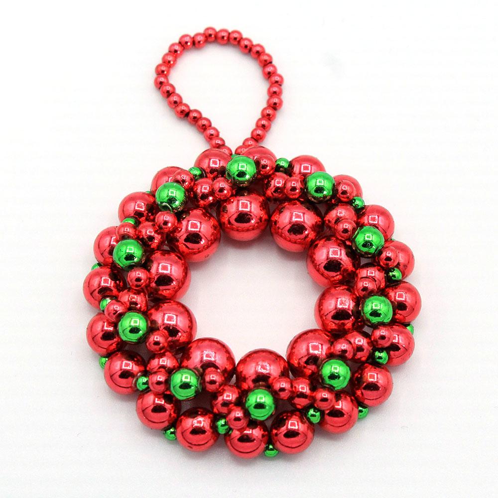 Acrylic Round Beads Selection for Wreath - Red