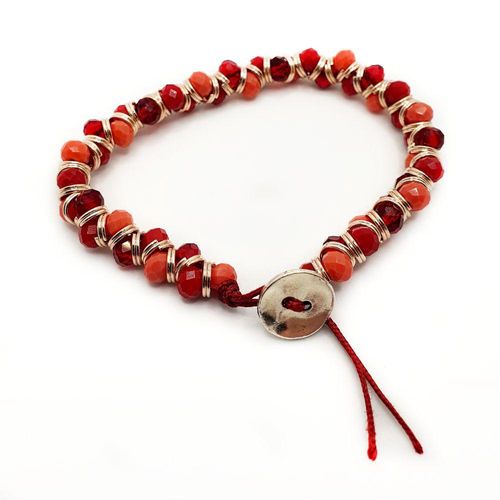 Criss Cross Red jewelry making kit — DIY set with beads and instructions for creating handmade jewelry