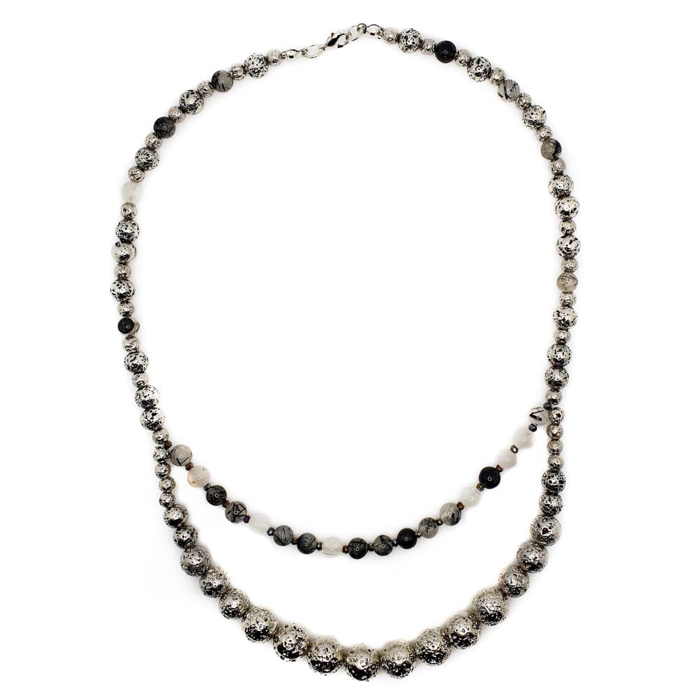 Lava Bead Jewellery - Rhodium
