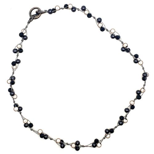 Knotted Jewellery space grey jewelry making kit — DIY set with beads and instructions for creating handmade jewelry