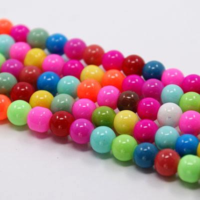 Opaque Glass Round Beads 8mm - Mixed