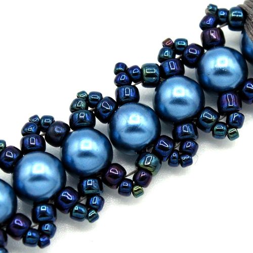 Jasmine Bracelet Makes 4 space denim blue bracelet making kit — DIY set with beads and instructions for creating handmade jewelry