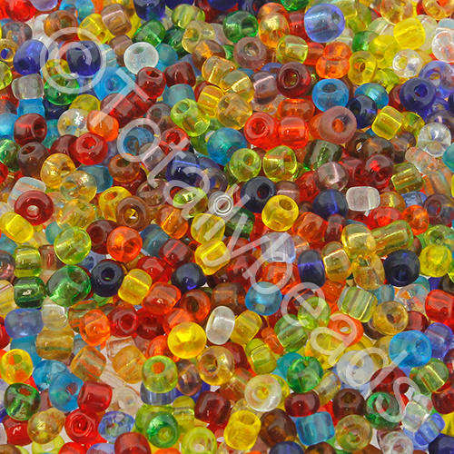 Seed Beads Transparent  Mixed - Size 8 100g
