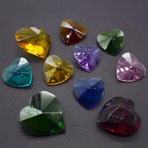 Glass Heart Pendant Bundle - Mixed
